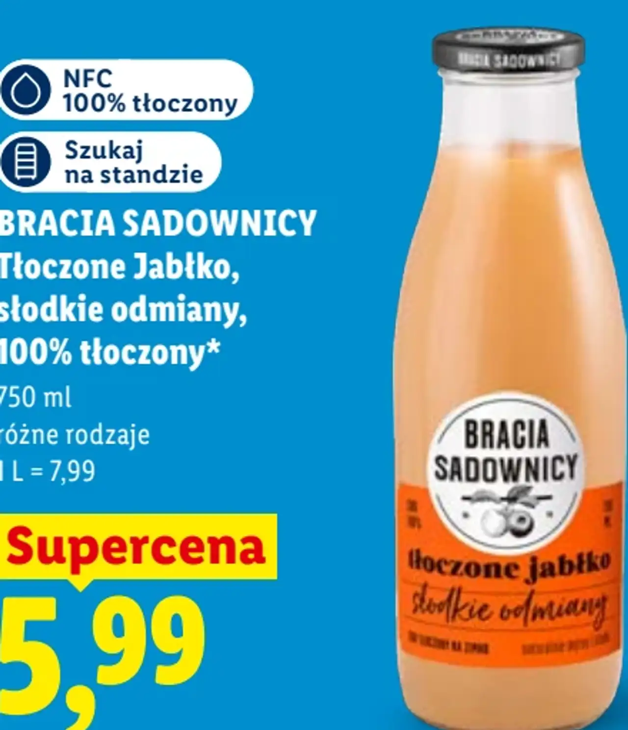 BRACIA SADOWNICY Tłoczone Jabłko, słodkie odmiany, 100% tłoczony