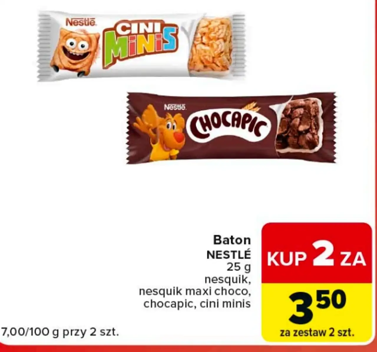 Baton Nestlé (nesquik, nesquik maxi choco, chocapic, cini minis)