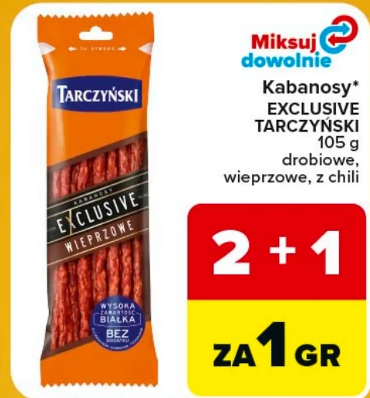Kabanosy TARCZYŃSKI EXCLUSIVE drobiowe, wieprzowe, z chili