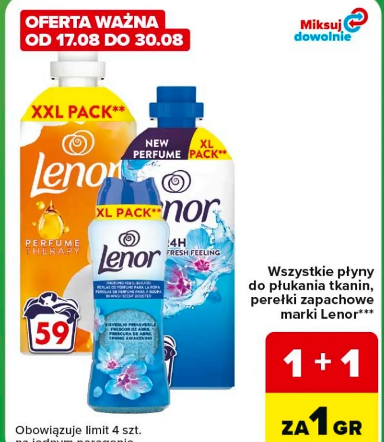 Wszystkie płyny do płukania tkanin, perełki zapachowe marki Lenor
