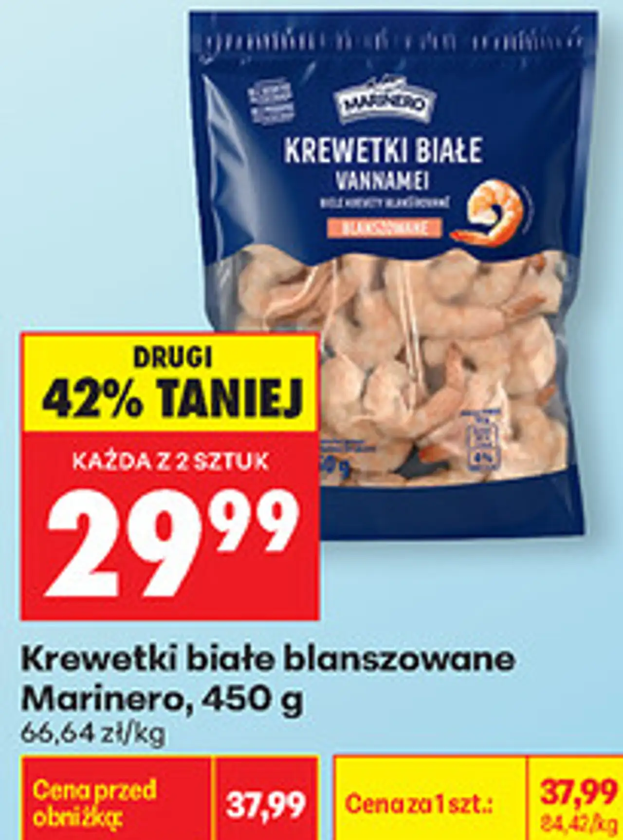 Krewetki białe blanszowane Marinero, 450 g