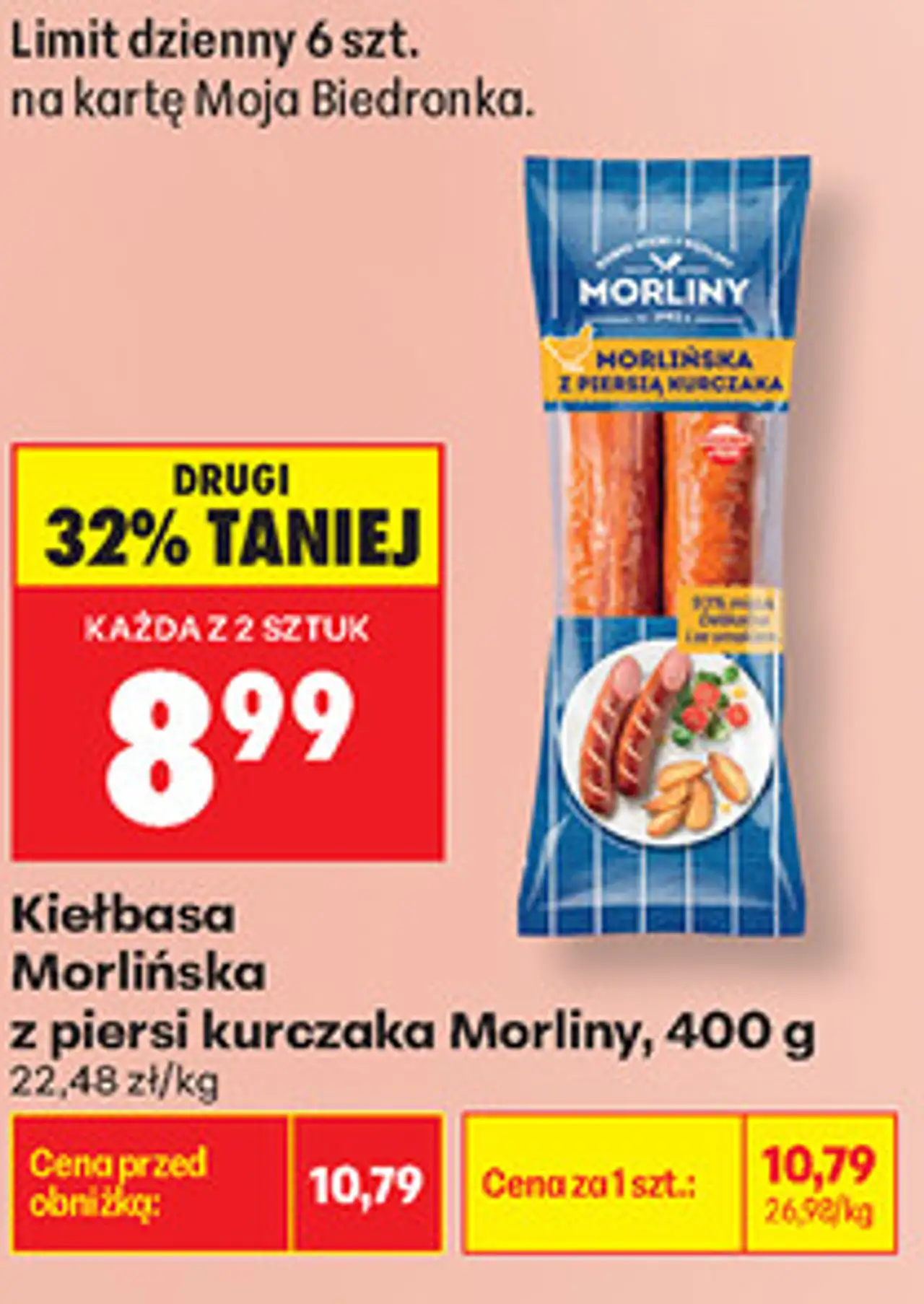 Kiełbasa Morlińska z piersi kurczaka Morliny