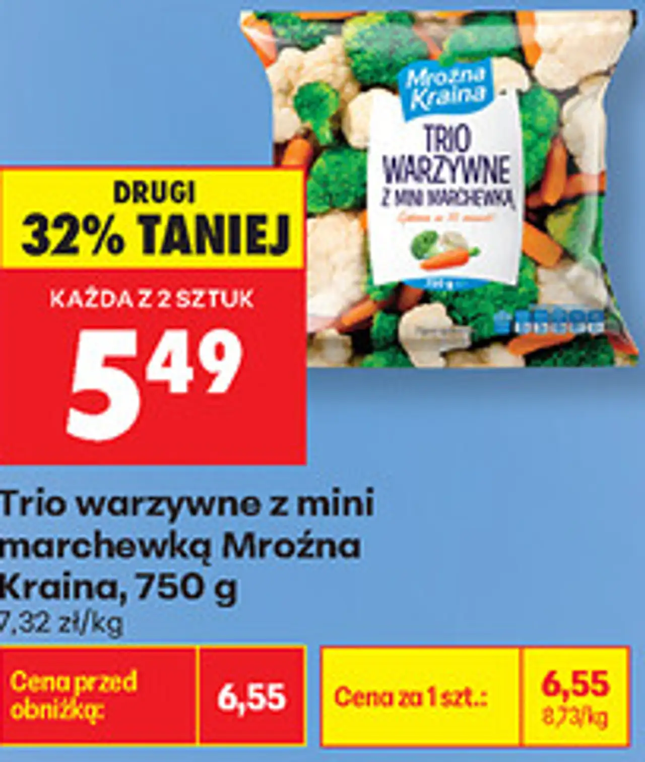 Trio warzywne z mini marchewką Mroźna Kraina, 750 g