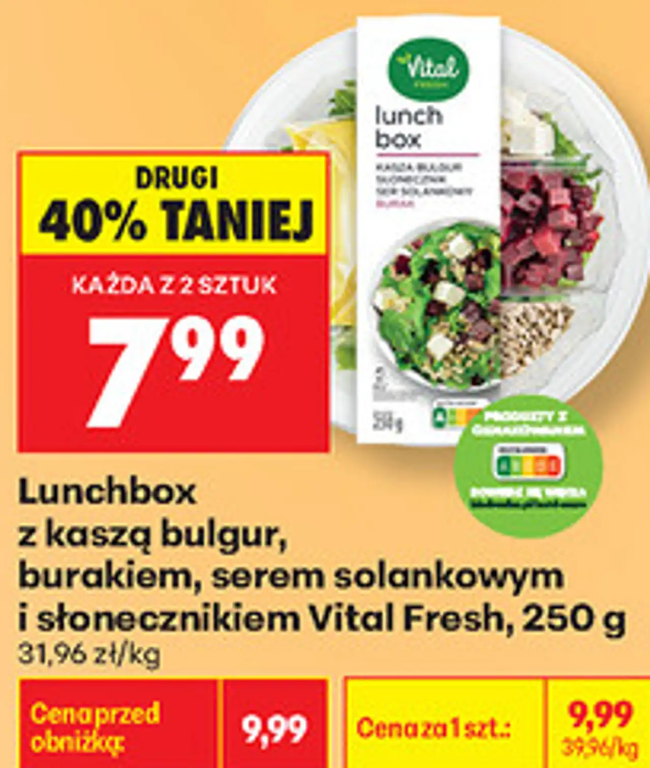 Lunchbox z kaszą bulgur, burakiem, serem solankowym i słonecznikiem Vital Fresh