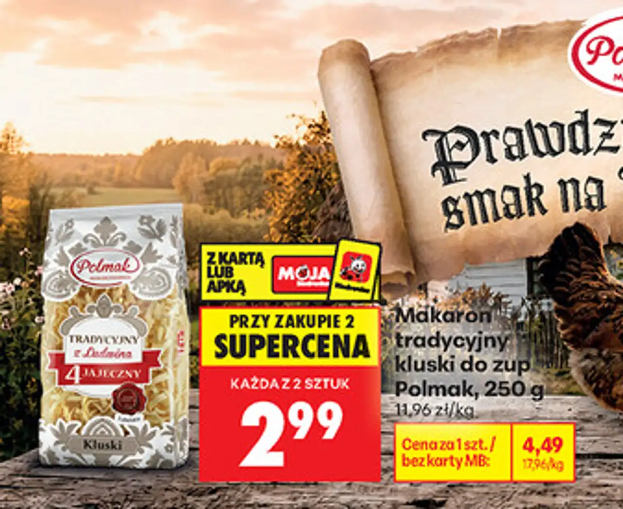 Makaron tradycyjny kluski do zup Polmak, 250 g
