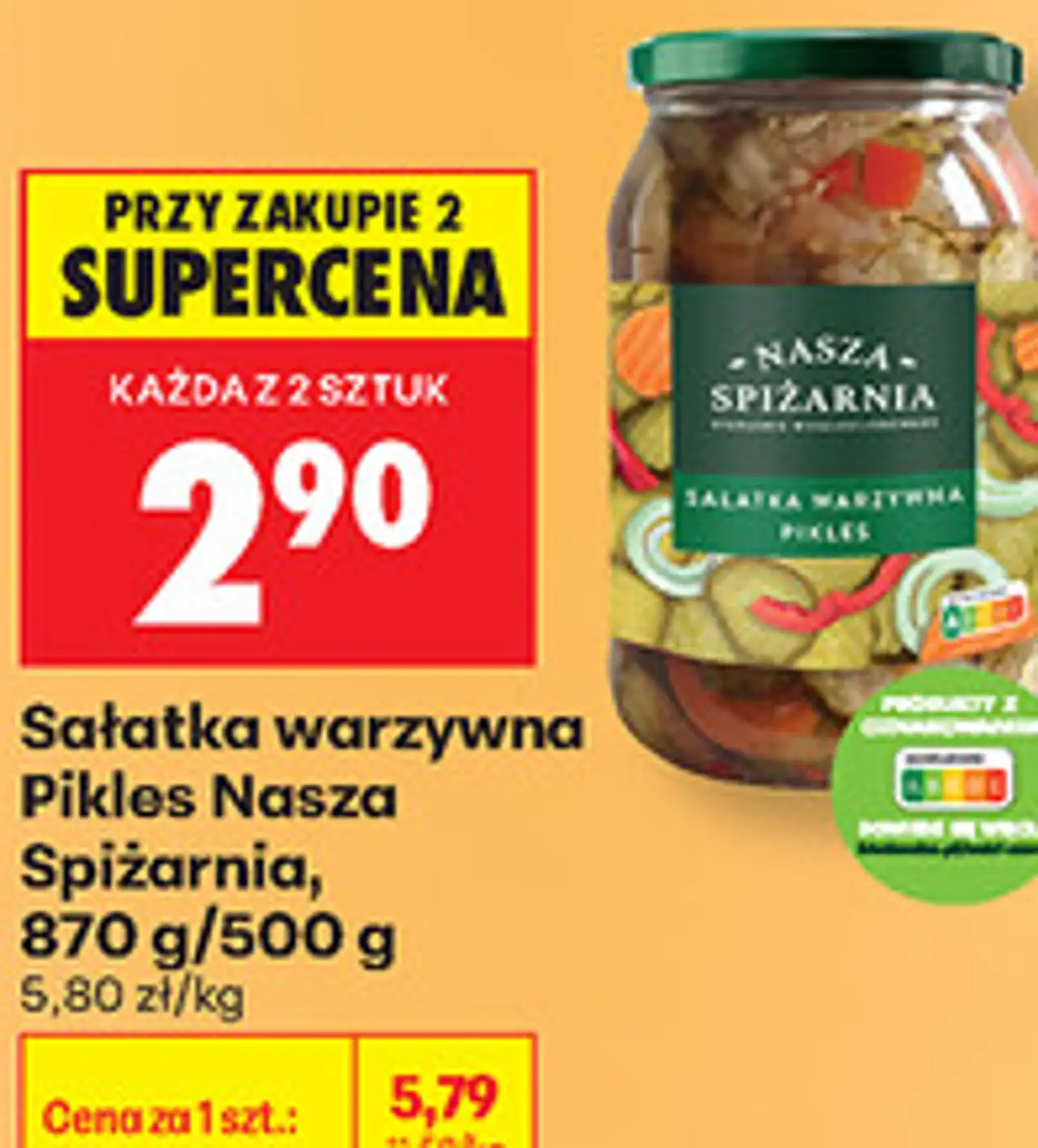 Sałatka warzywna Pikles Nasza Spiżarnia, 870 g/500 g