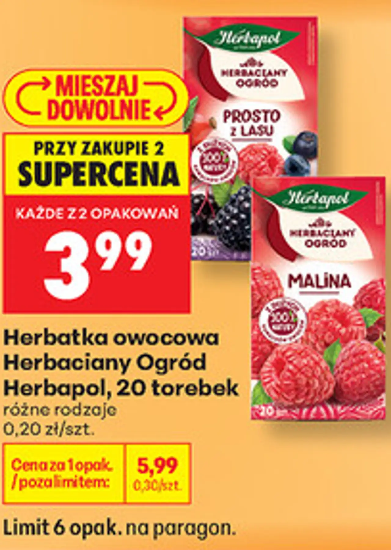 Herbatka owocowa Herbaciany Ogród Herbapol, 20 torebek