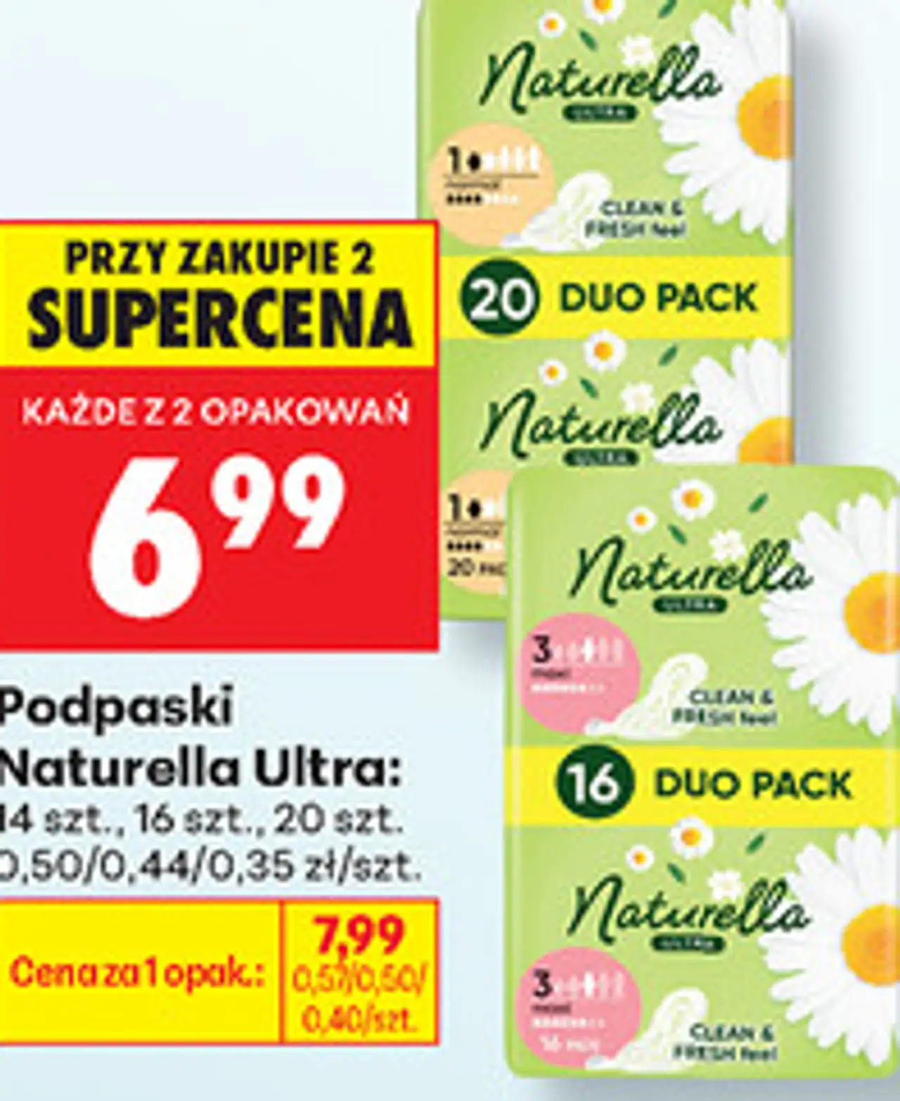 Podpaski Naturella Ultra: 14 szt., 16 szt., 20 szt.