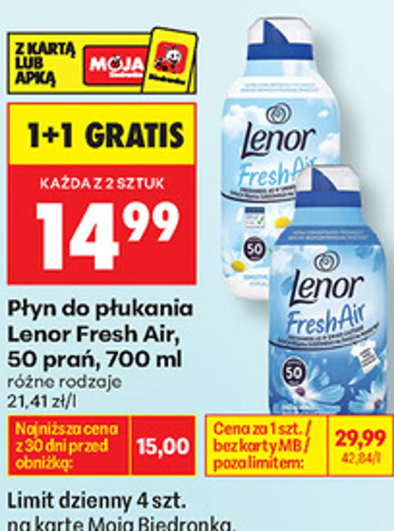 Płyn do płukania Lenor Fresh Air, 50 prań, 700 ml