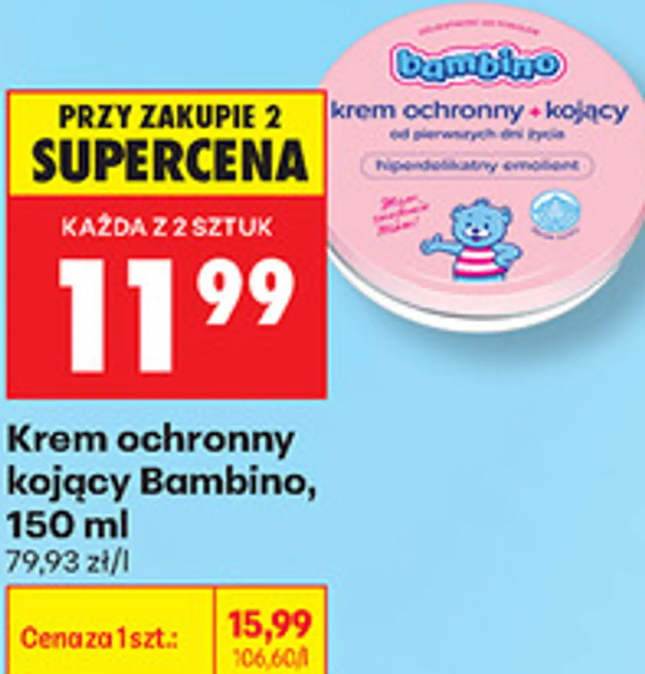 Krem ochronny kojący Bambino, 150 ml