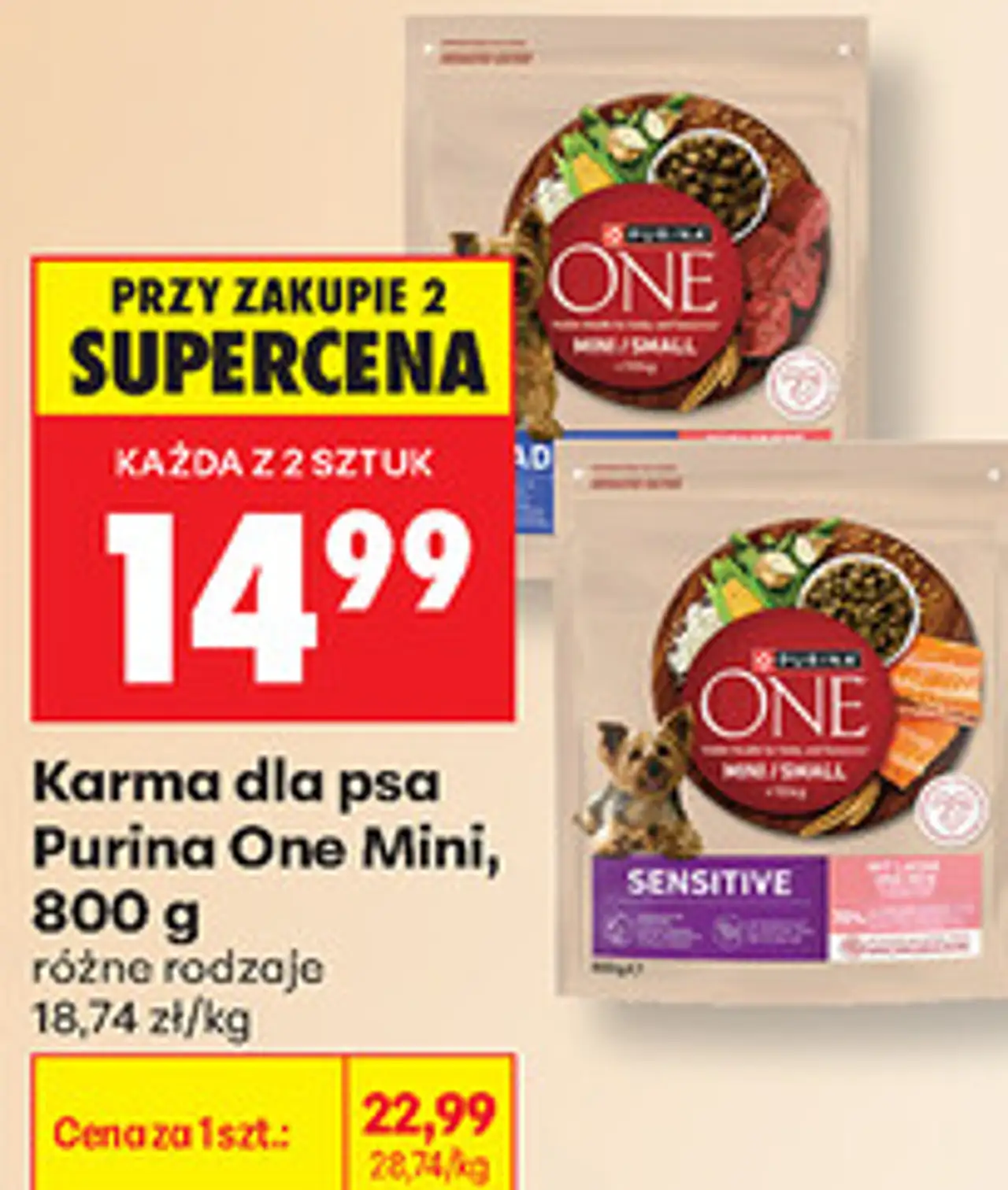 Karma dla psa Purina One Mini, 800 g
