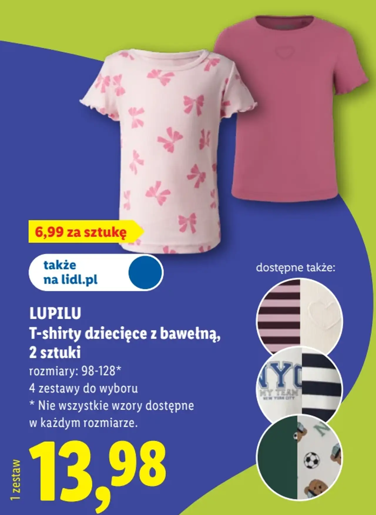 LUPILU T-shirty dziecięce z bawełną, 2 sztuki