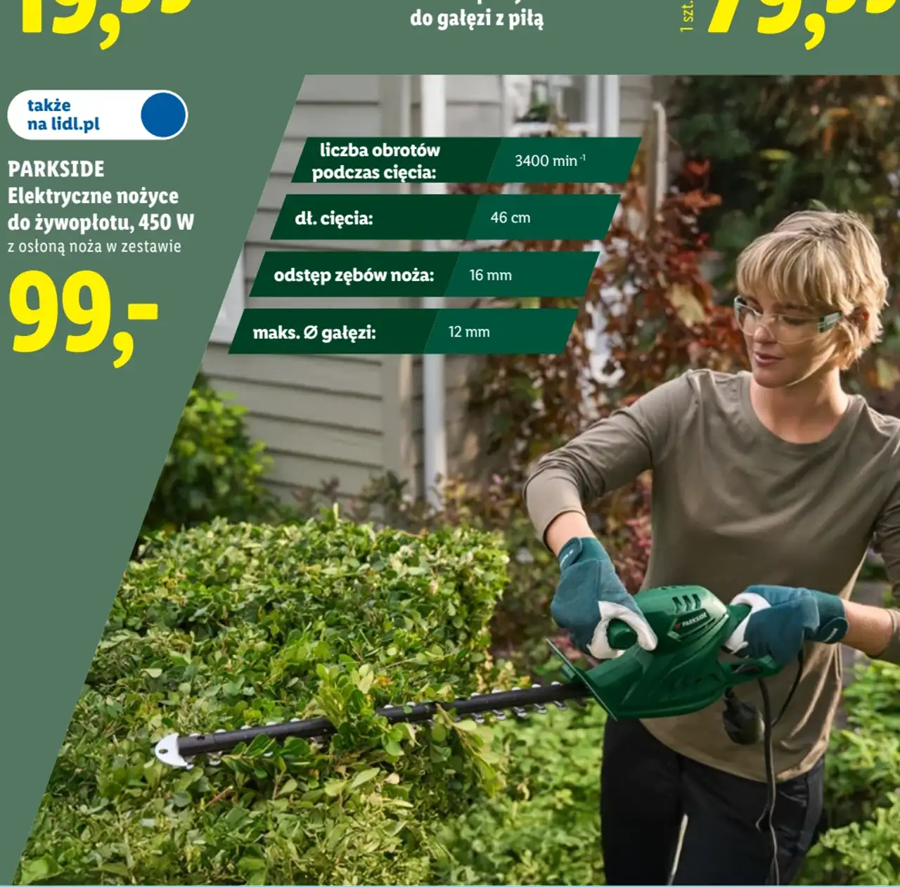 PARKSIDE Elektryczne nożyce do żywopłotu, 450 W