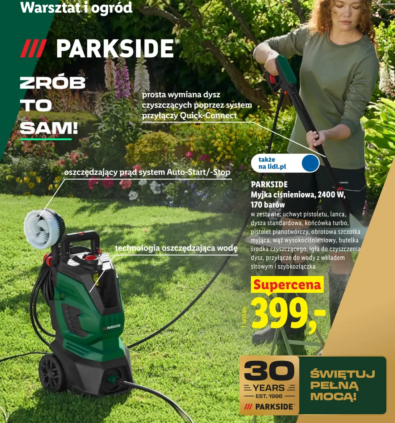 PARKSIDE Myjka ciśnieniowa, 2400 W, 170 barów