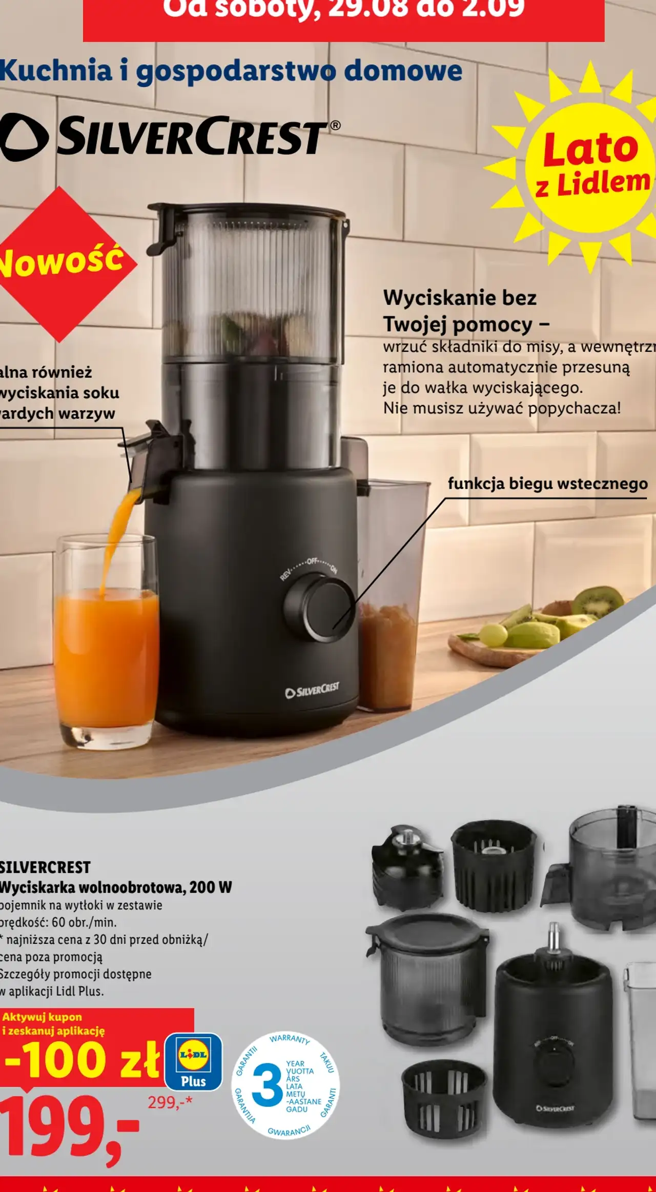 SILVERCREST Wyciskarka wolnoobrotowa, 200 W