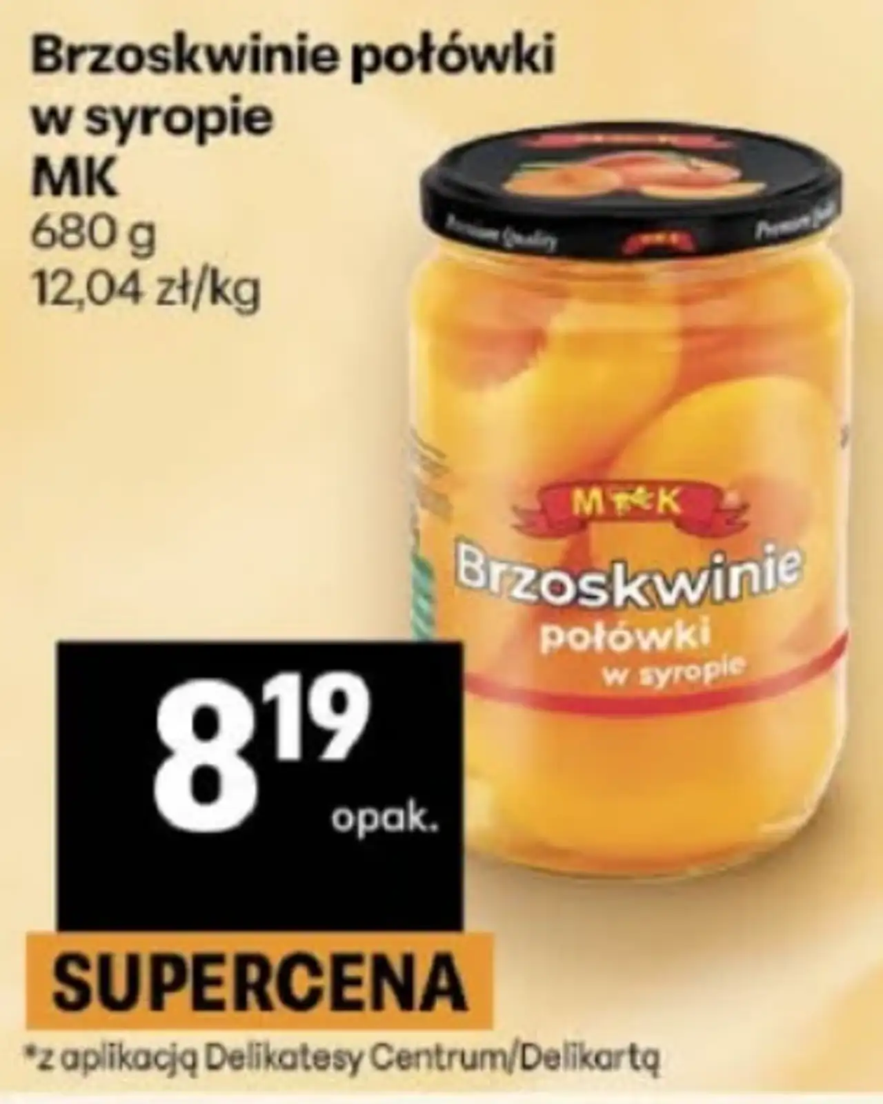 Brzoskwinie połówki w syropie MK