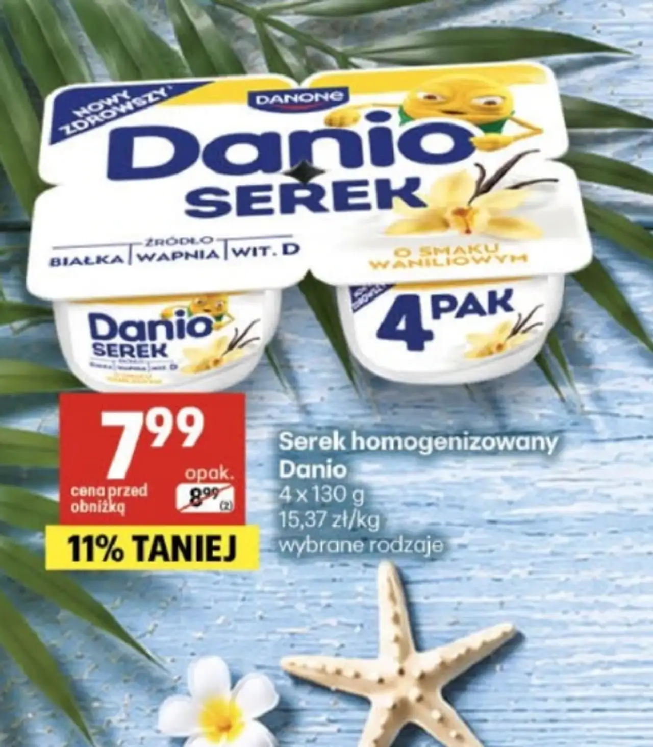 Serek homogenizowany Danio o smaku waniliowym 4-pak