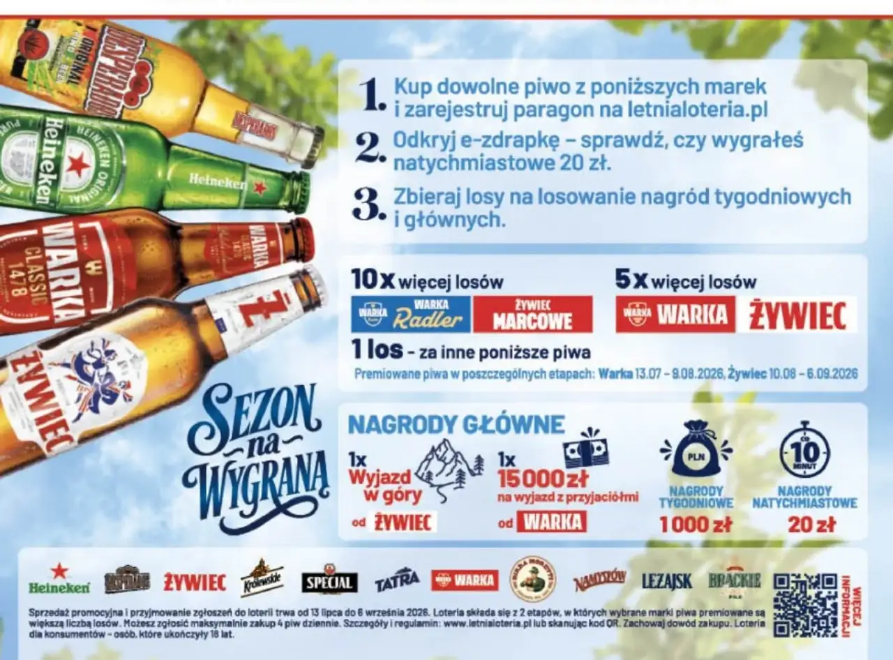Loteria Sezon na Wygraną (piwa Heineken, Desperados, Warka, Żywiec i inne)