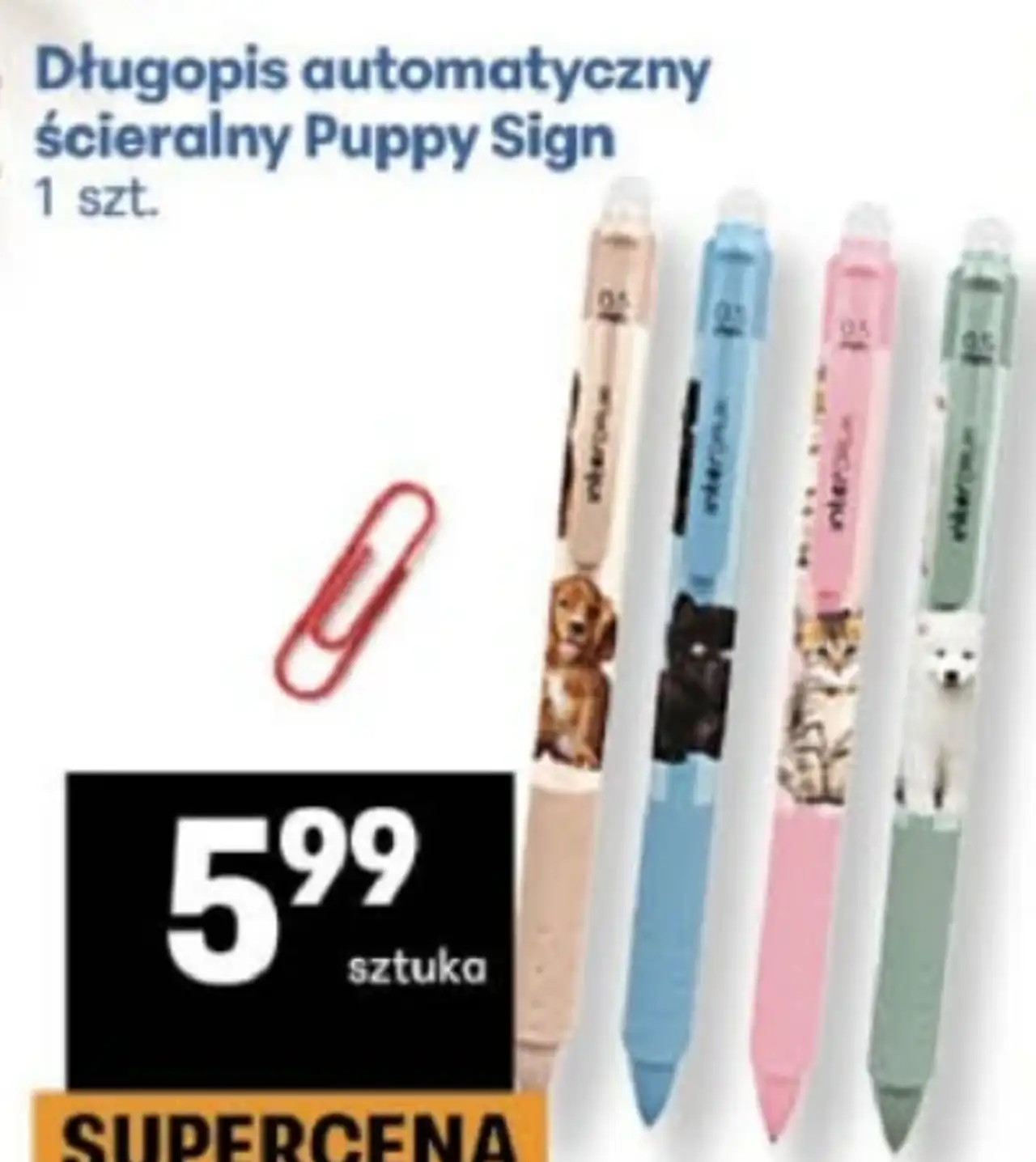 Długopis automatyczny ścieralny Puppy Sign
