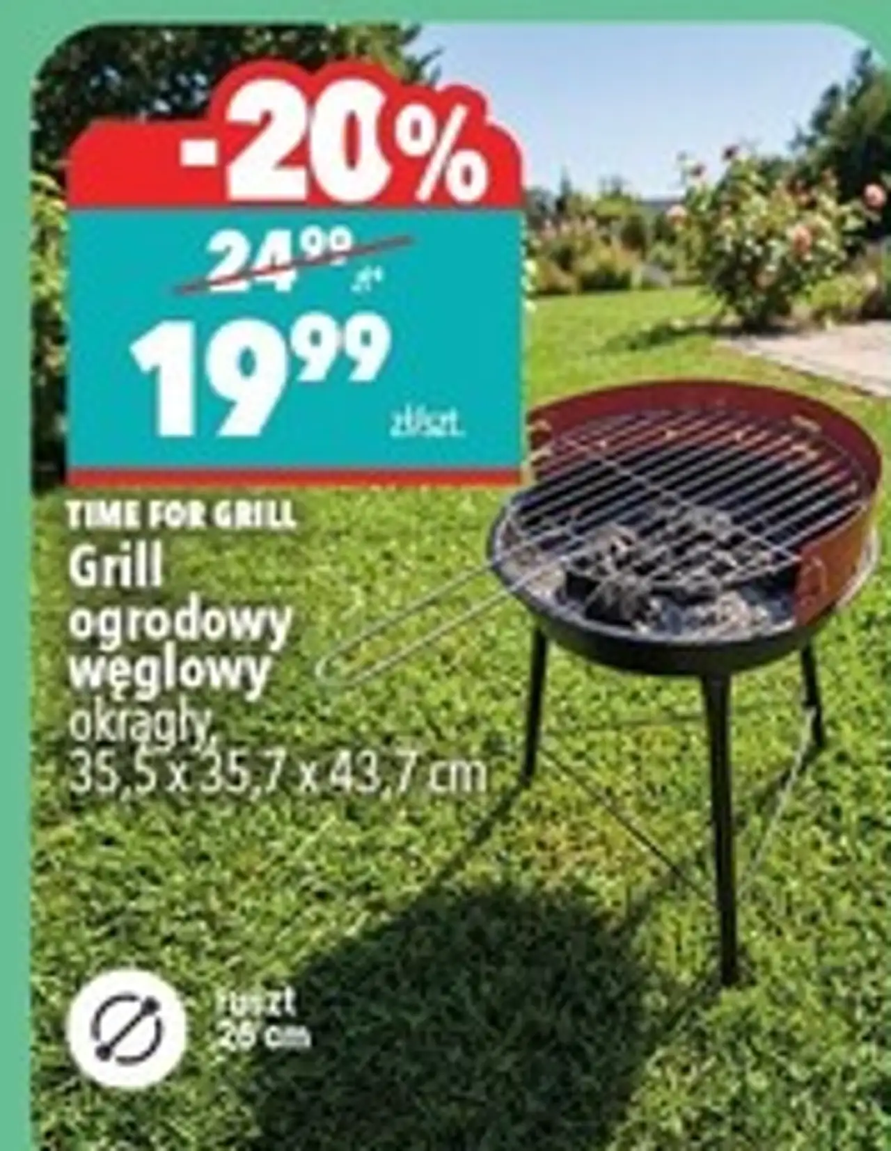 TIME FOR GRILL Grill ogrodowy węglowy okrągły