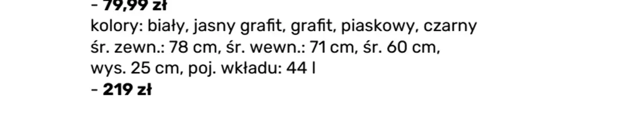 Lekka, mrozoodporna donica z tworzywa sztucznego, śr 78 cm cm