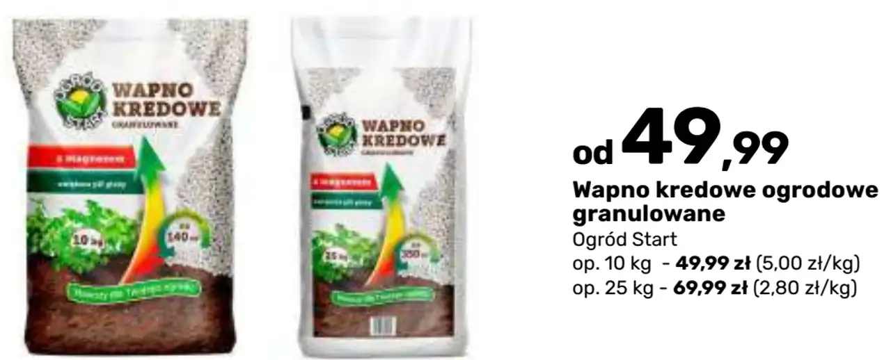 Wapno kredowe ogrodowe granulowane Ogród Start