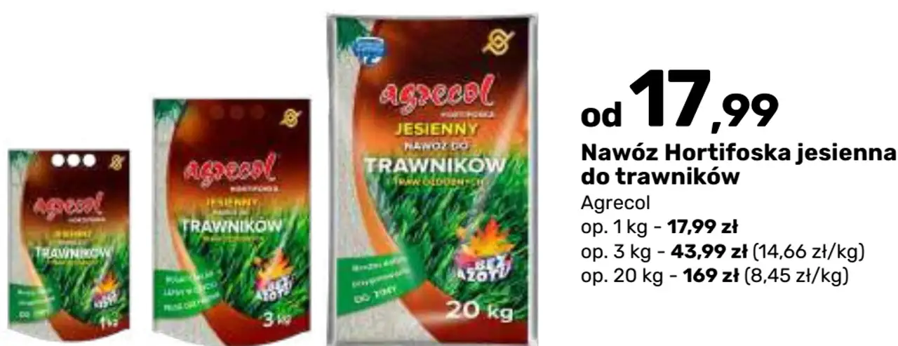 Nawóz Hortifoska jesienna do trawników Agrecol