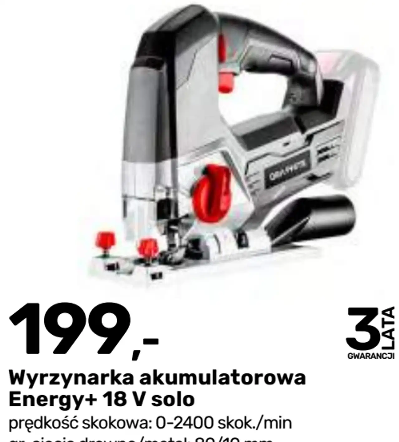 Wyrzynarka akumulatorowa Energy+ 18 V solo Graphite