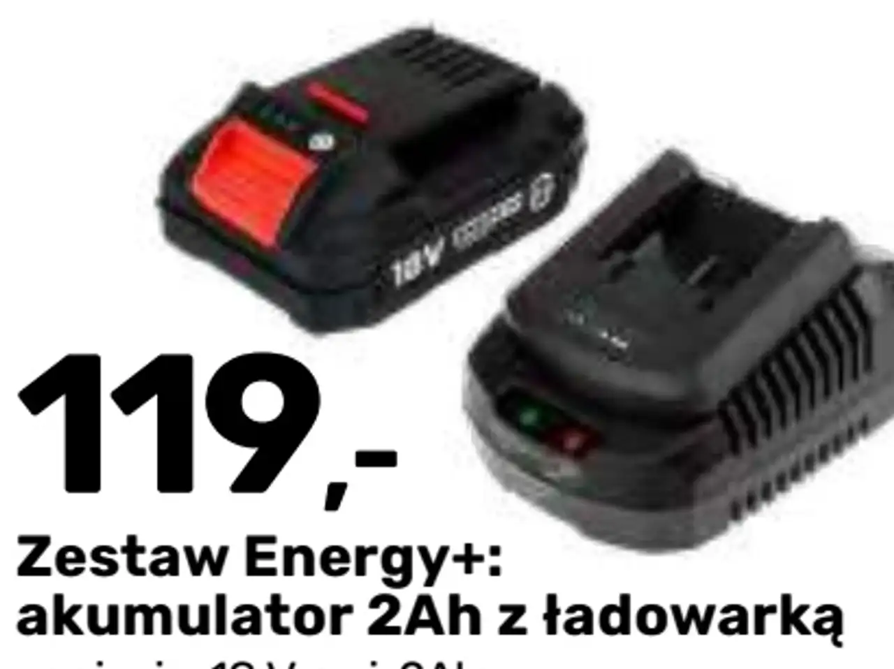 Zestaw Energy+: akumulator 2Ah z ładowarką Graphite