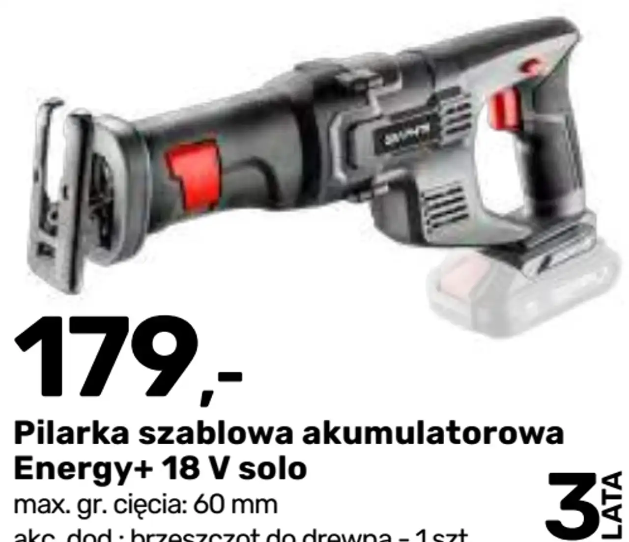 Pilarka szablowa akumulatorowa Energy+ 18 V solo Graphite