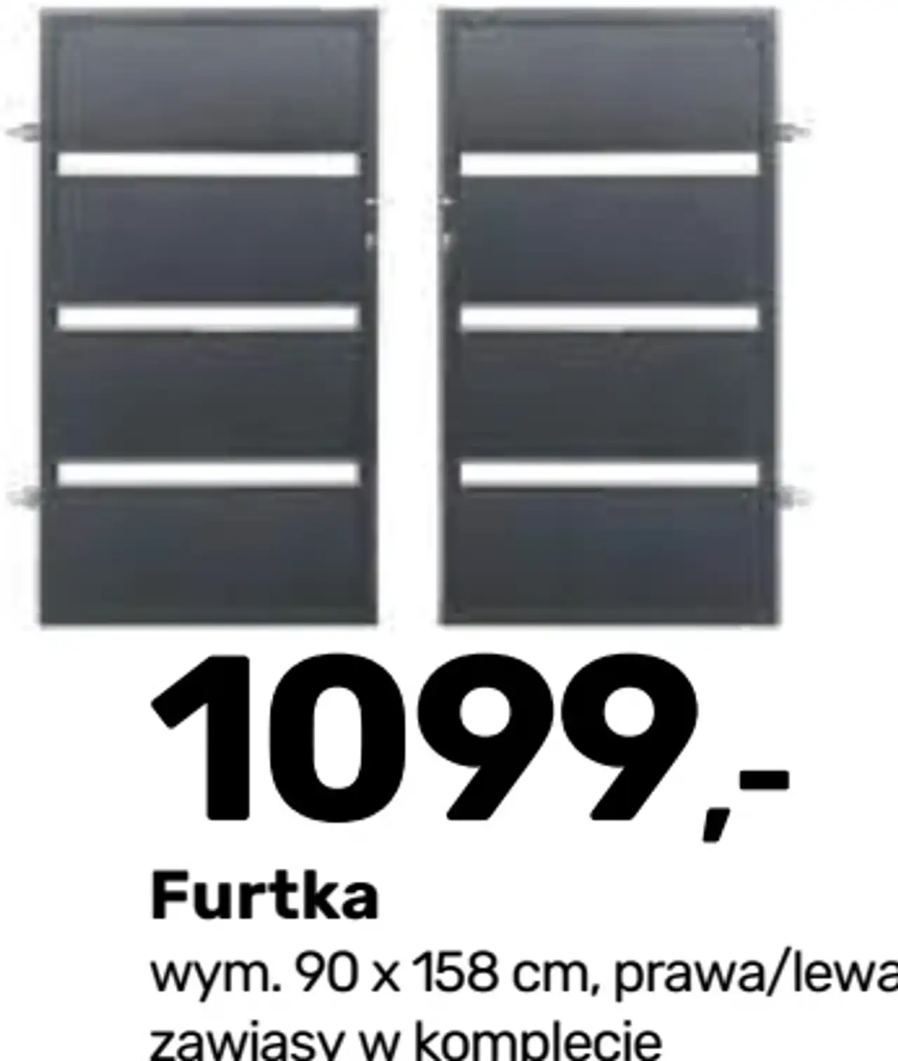 Furtka Milan (kolor: antracyt RAL 7016, ocynkowane, wym. 90 x 158 cm)