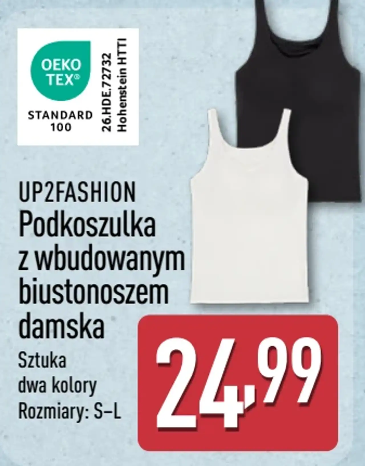 UP2FASHION Podkoszulka z wbudowanym biustonoszem damska