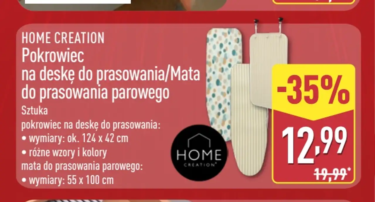HOME CREATION Pokrowiec na deskę do prasowania/Mata do prasowania parowego