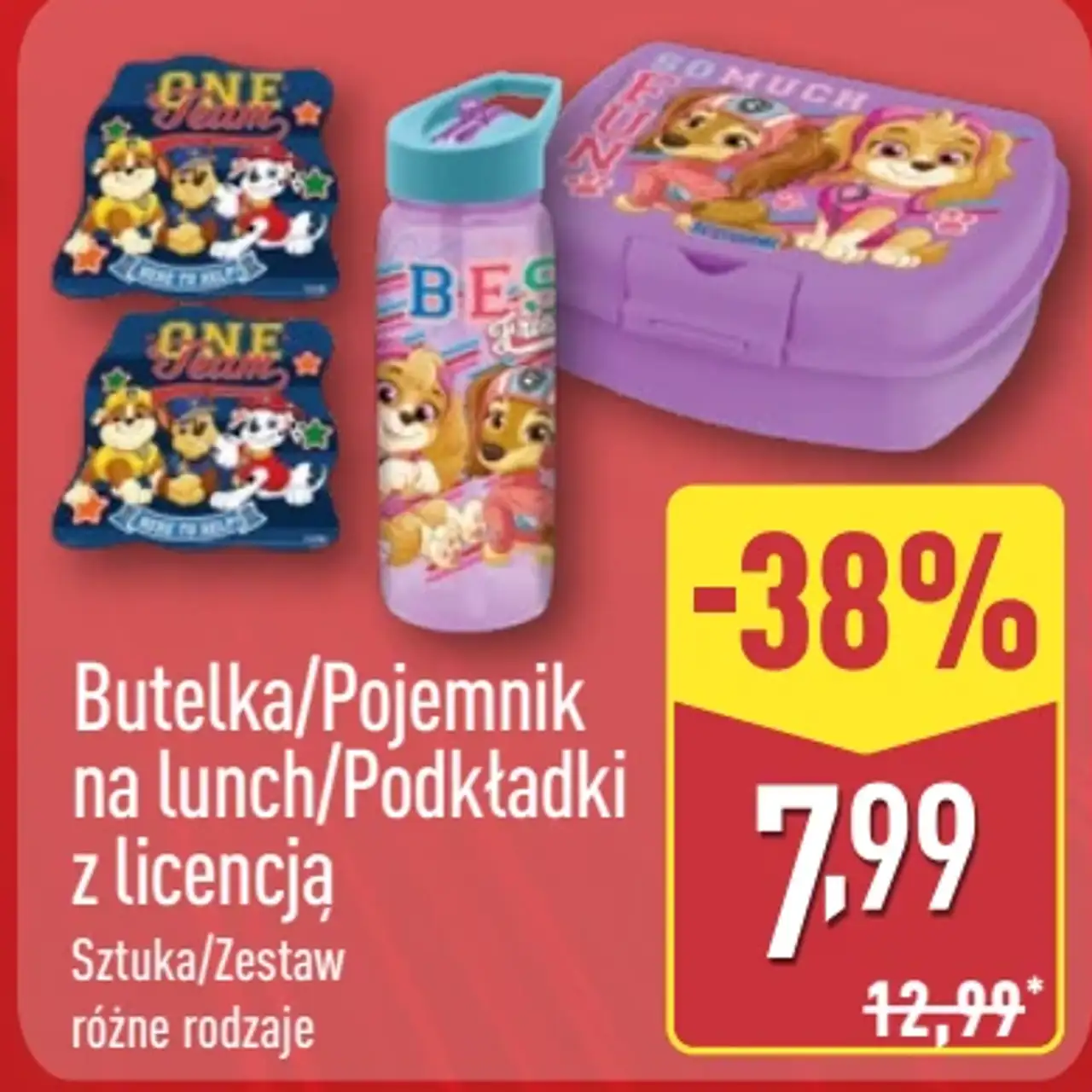 Butelka/Pojemnik na lunch/Podkładki z licencją