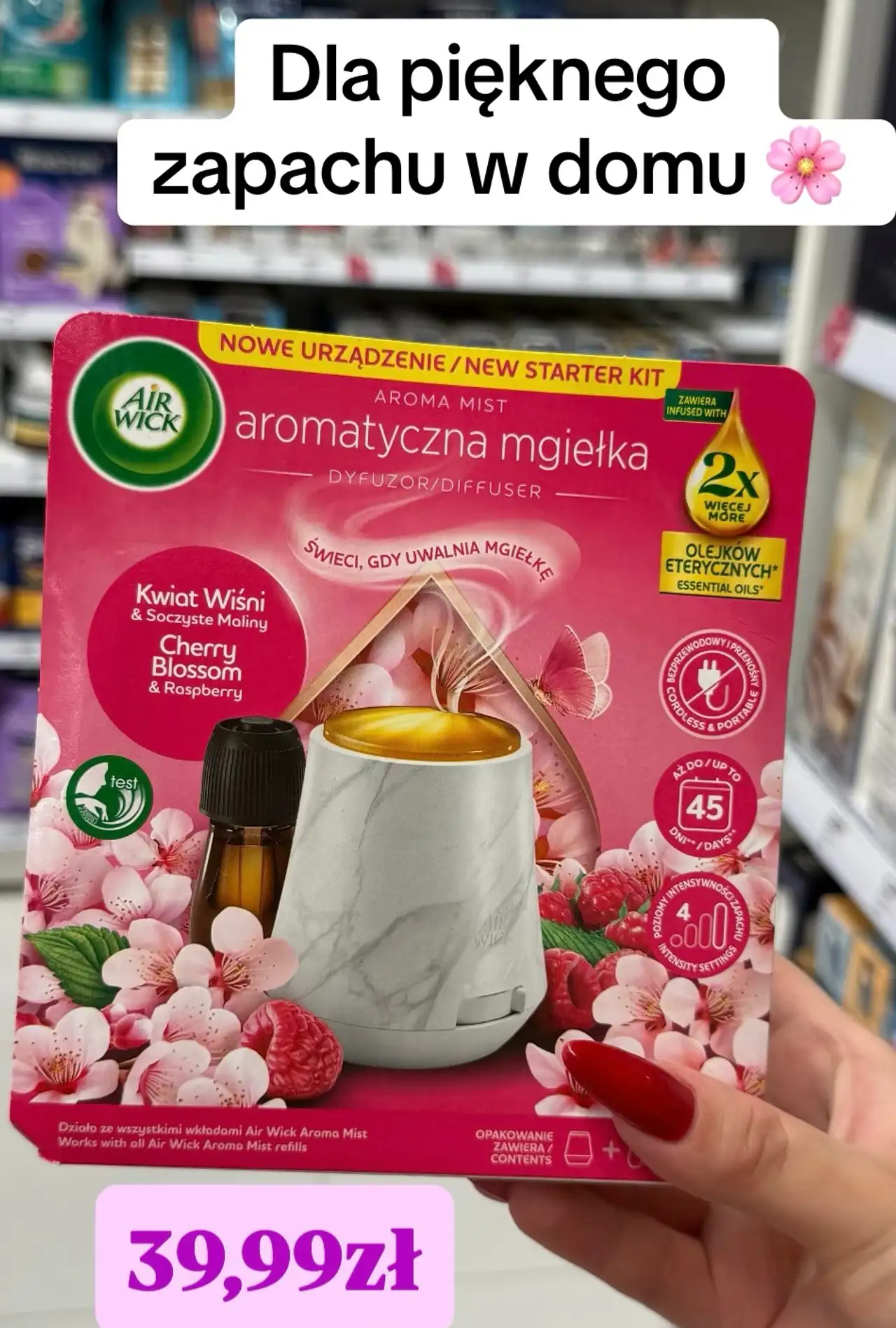 Air Wick Aroma Mist aromatyczna mgiełka dyfuzor Kwiat Wiśni & Soczyste Maliny