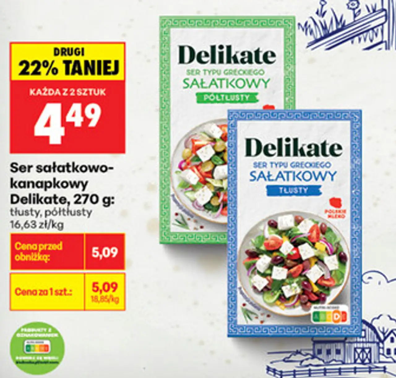 Ser sałatkowo-kanapkowy Delikate