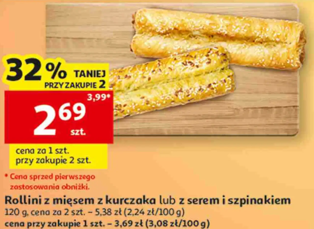 Rollini z mięsem z kurczaka lub z serem i szpinakiem
