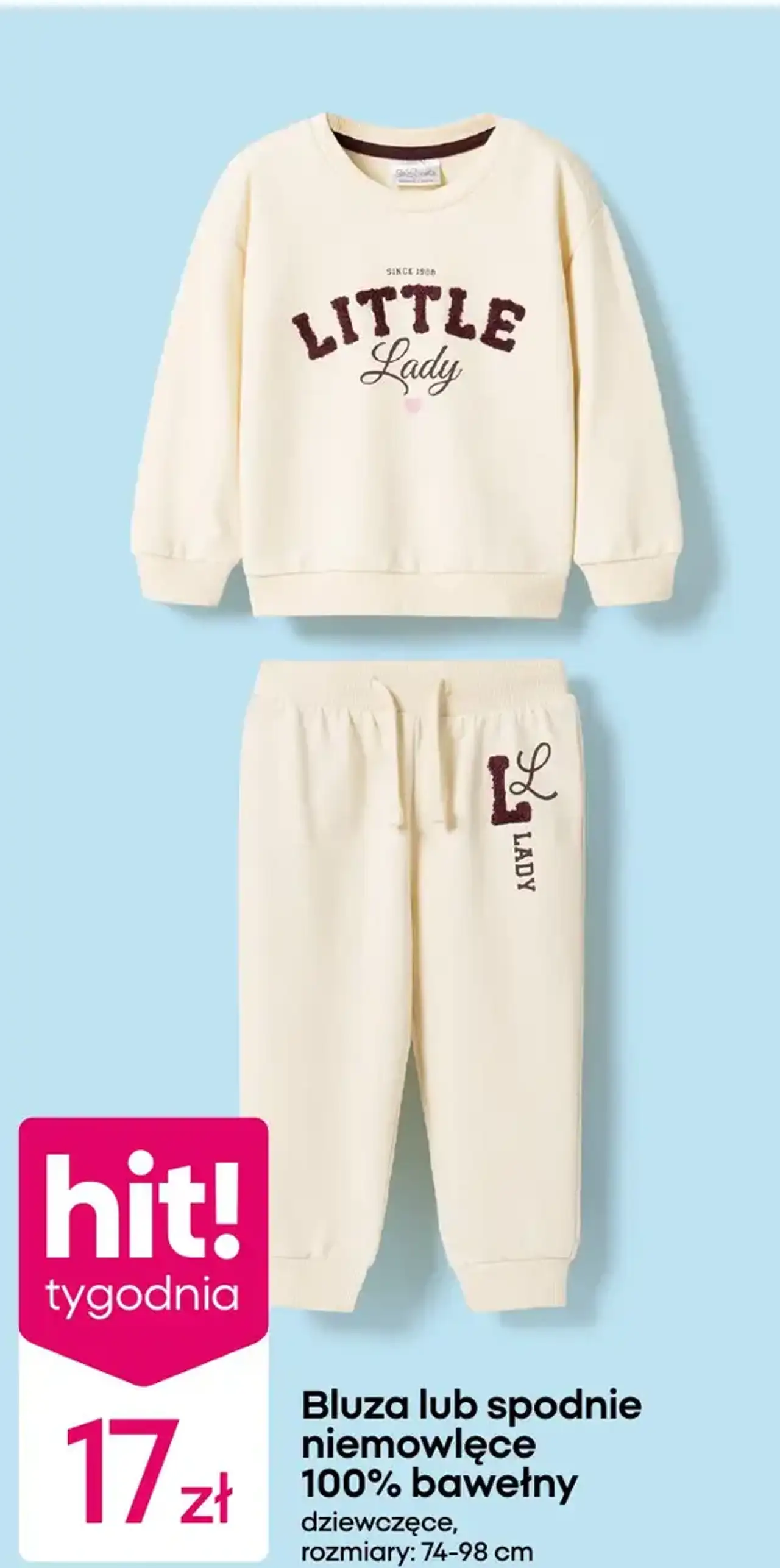 Bluza lub spodnie niemowlęce 100% bawełny dziewczęce, rozmiary 74-98 cm