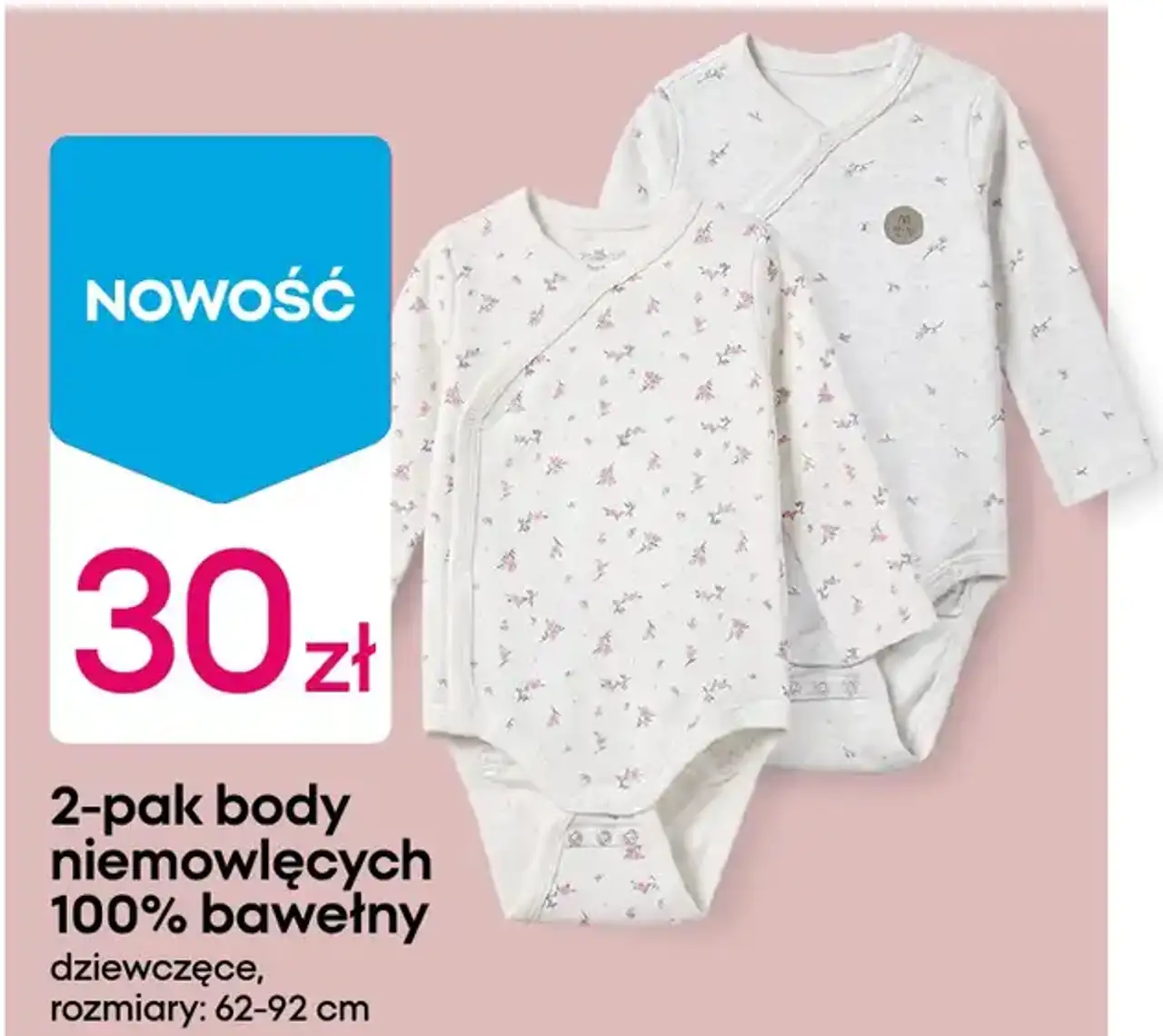2-pak body niemowlęcych 100% bawełny dziewczęce
