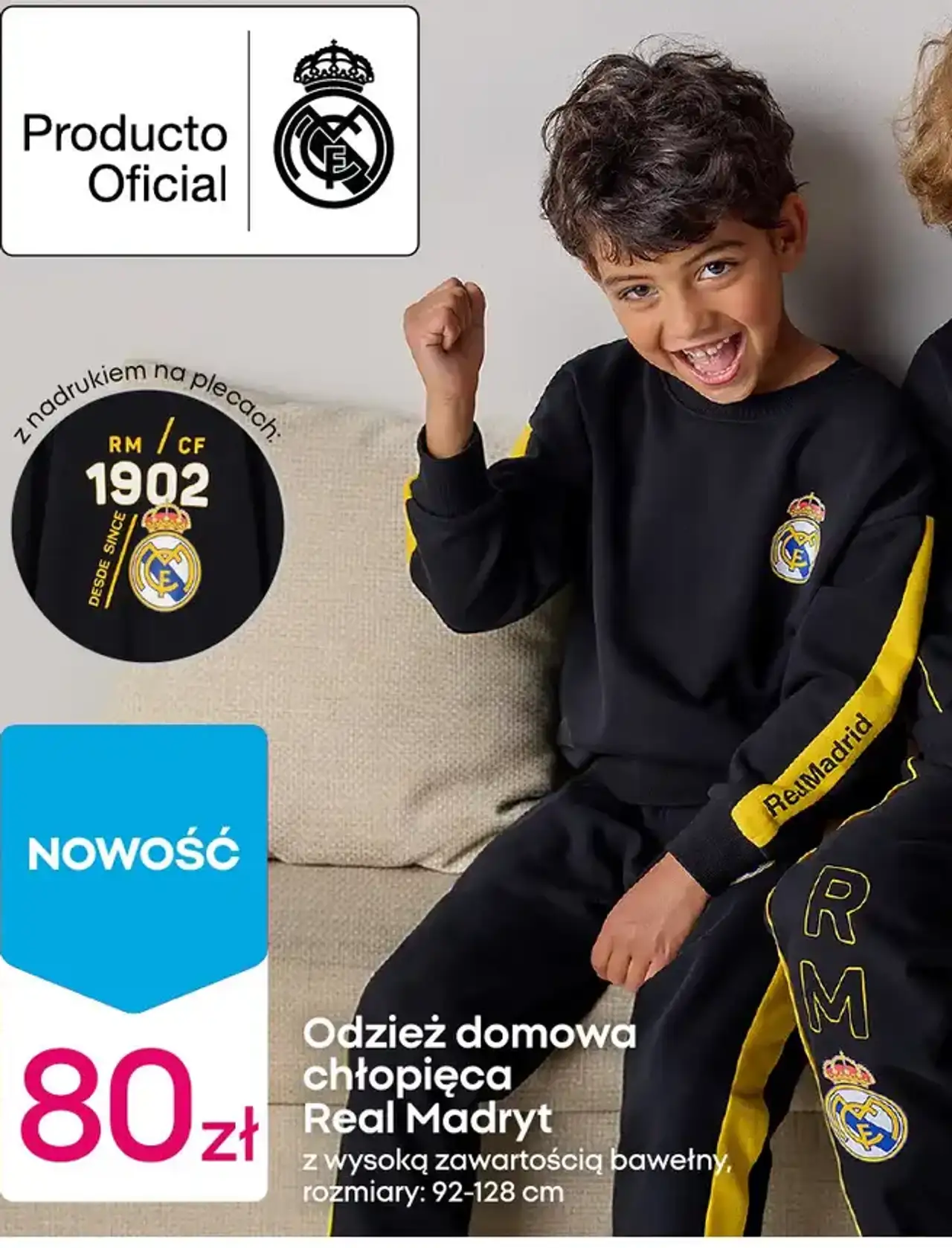 Odzież domowa chłopięca Real Madryt, rozmiary: 92-128 cm