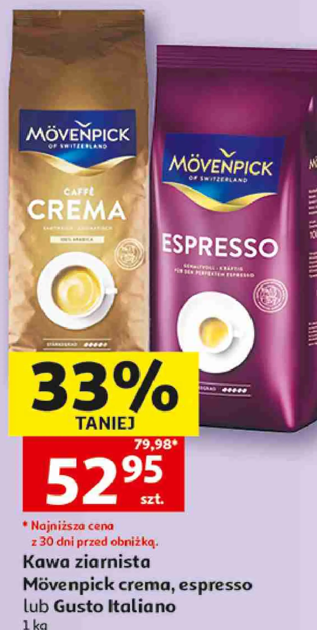 Kawa ziarnista Mövenpick crema, espresso lub Gusto Italiano