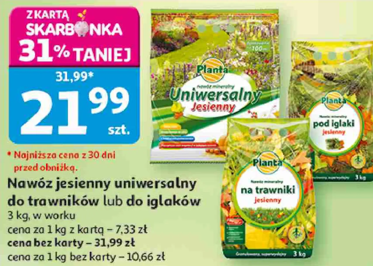 Nawóz jesienny uniwersalny do trawników lub do iglaków Planta