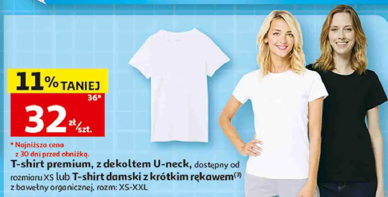 T-shirt damski premium z dekoltem U-neck lub z krótkim rękawem Inextenso