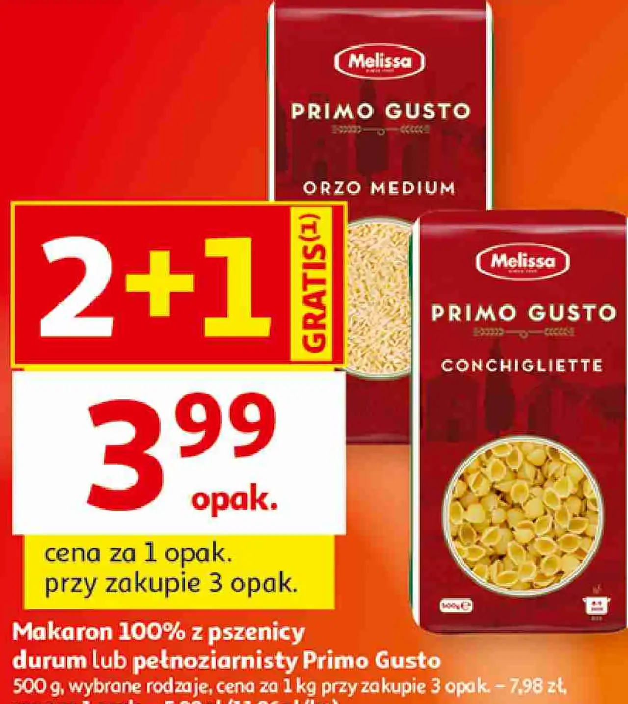 Makaron 100% z pszenicy durum lub pełnoziarnisty Primo Gusto