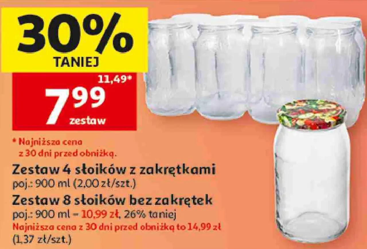 Zestaw słoików z zakrętkami lub bez zakrętek
