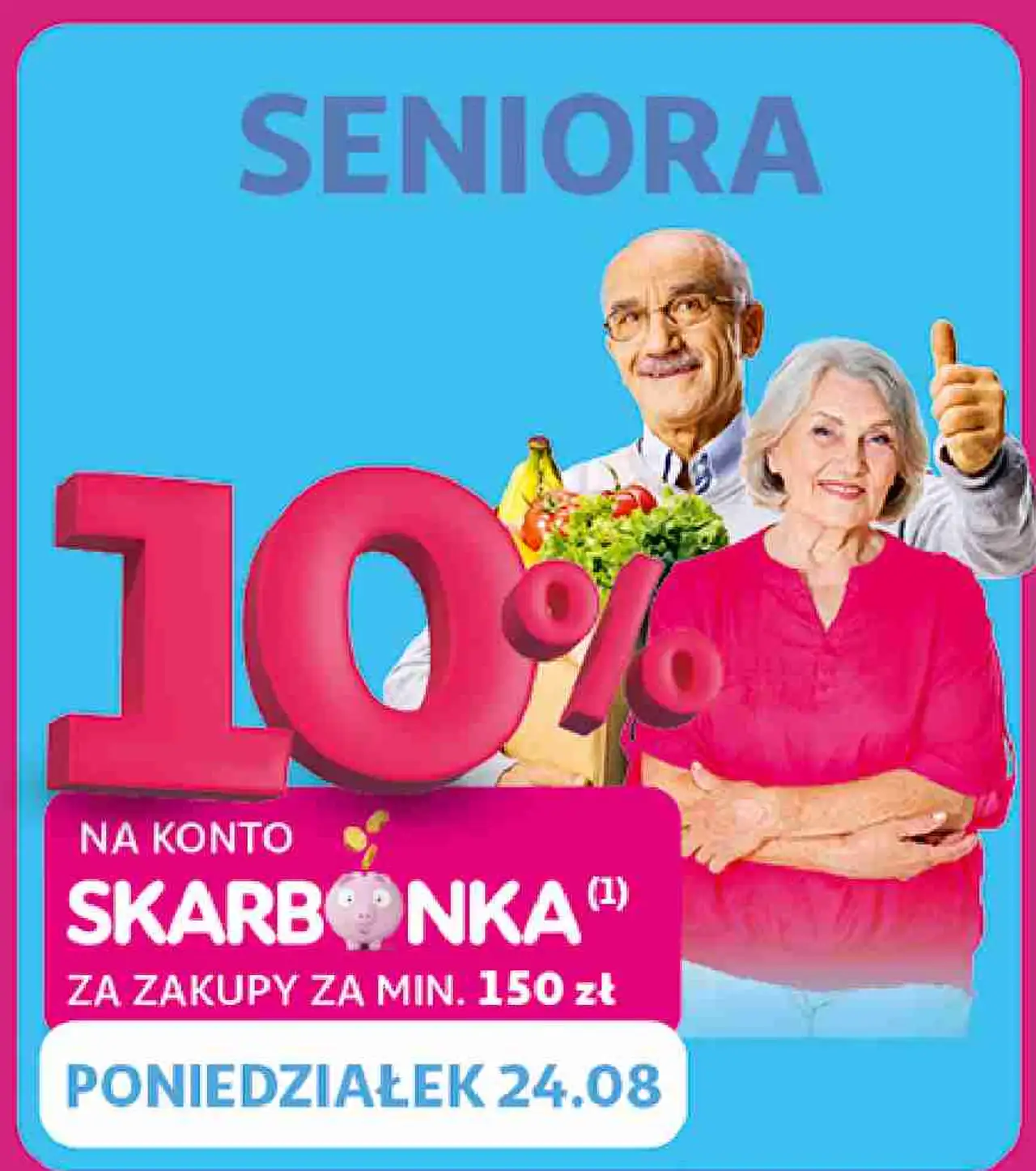 Karta Skarbonka ze statusem Seniora - 10% na konto za zakupy za min. 150 zł