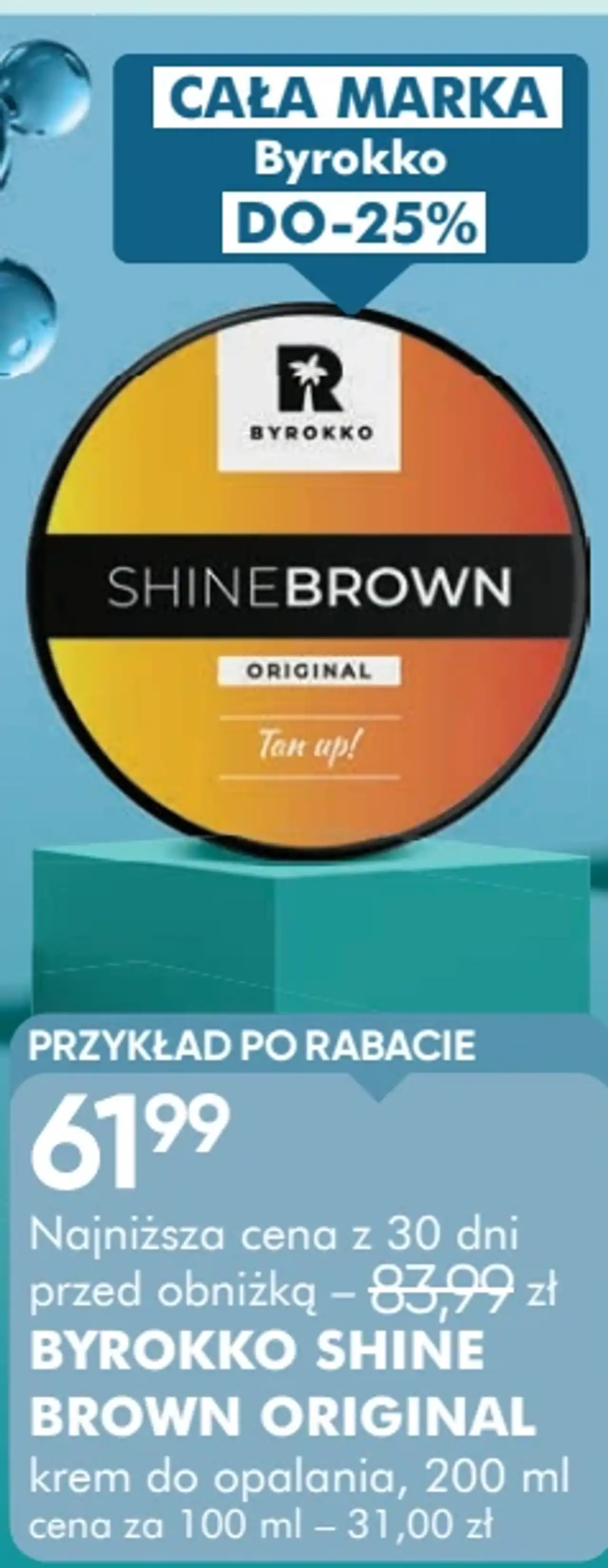 BYROKKO SHINE BROWN ORIGINAL krem do opalania