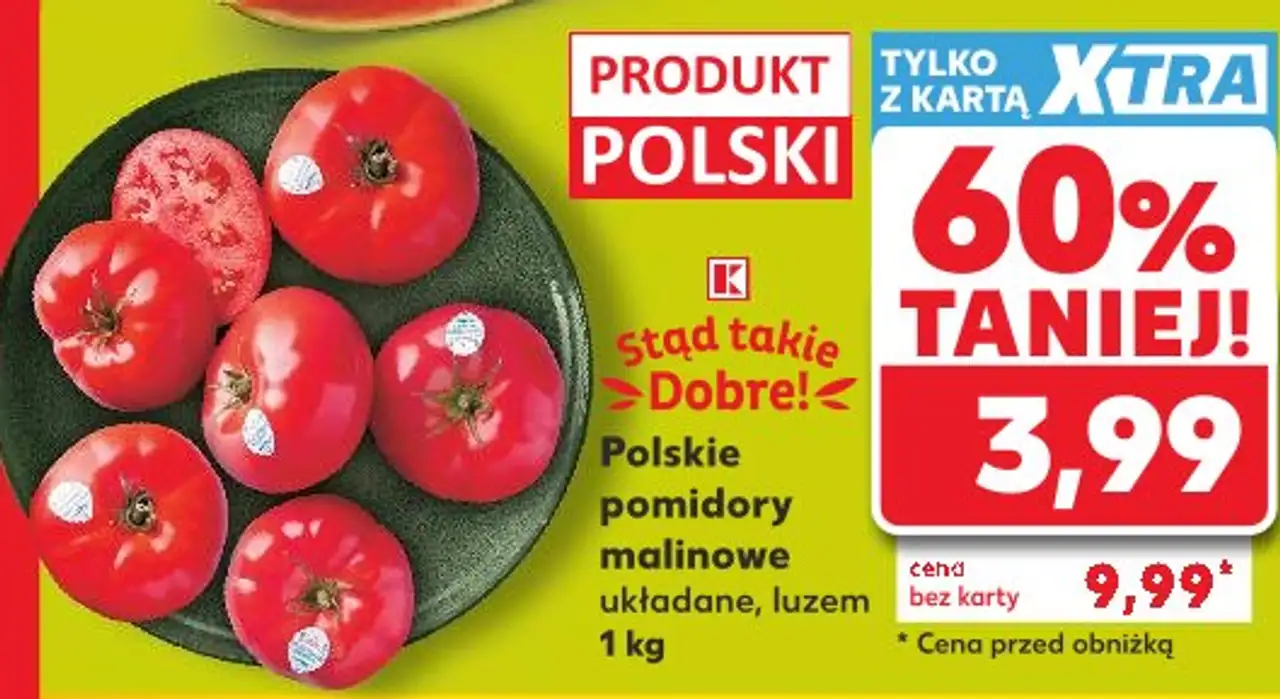 Polskie pomidory malinowe układane, luzem