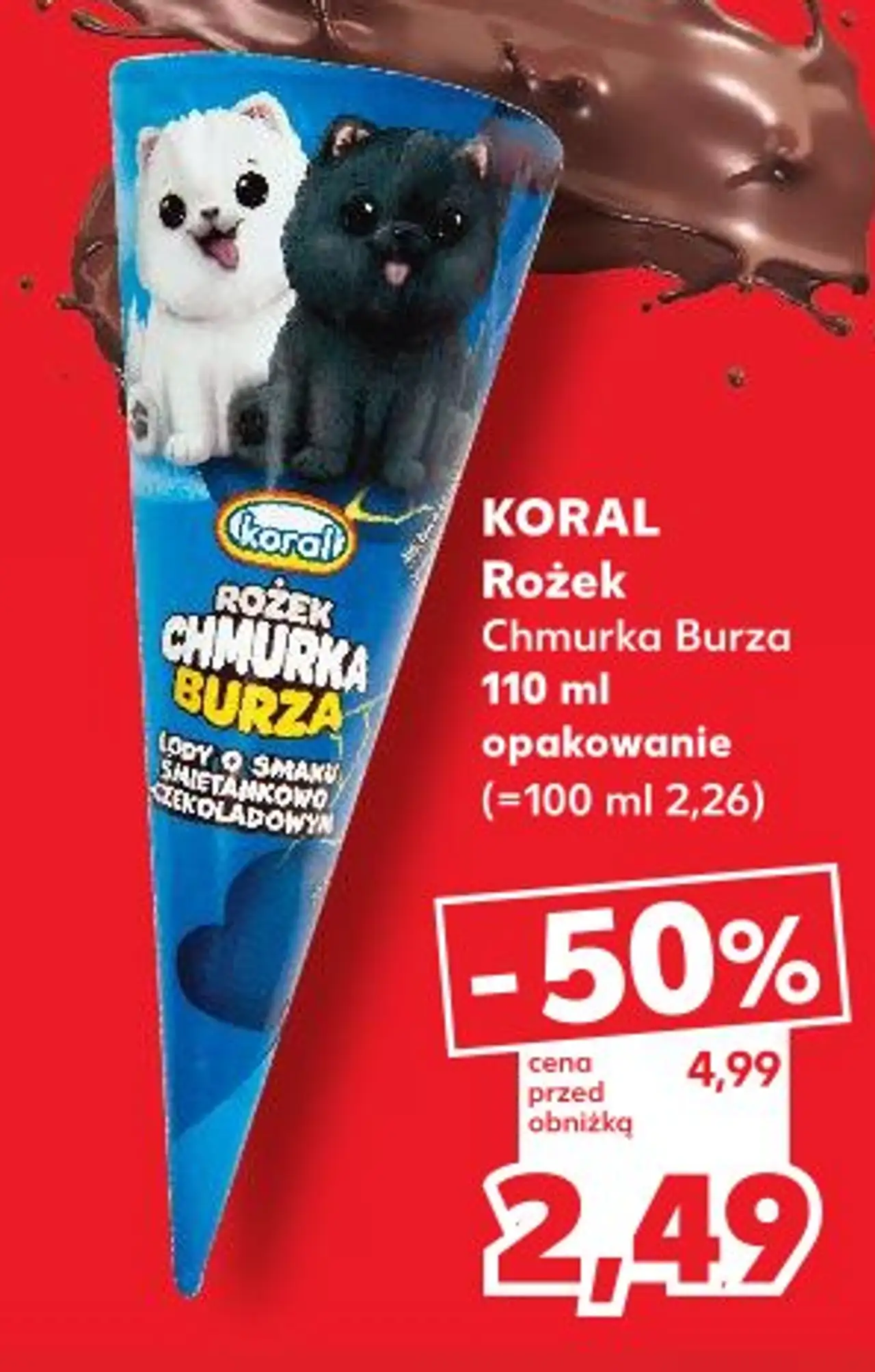 KORAL Rożek Chmurka Burza o smaku śmietankowo-czekoladowym