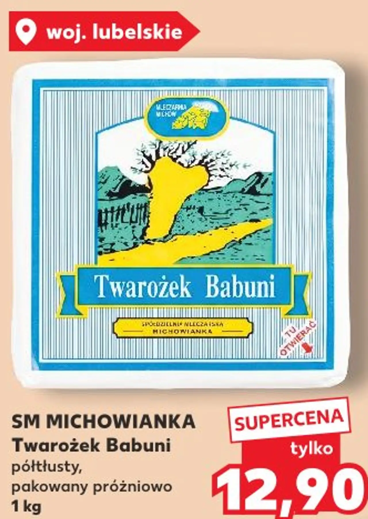 SM MICHOWIANKA Twarożek Babuni półtłusty, pakowany próżniowo